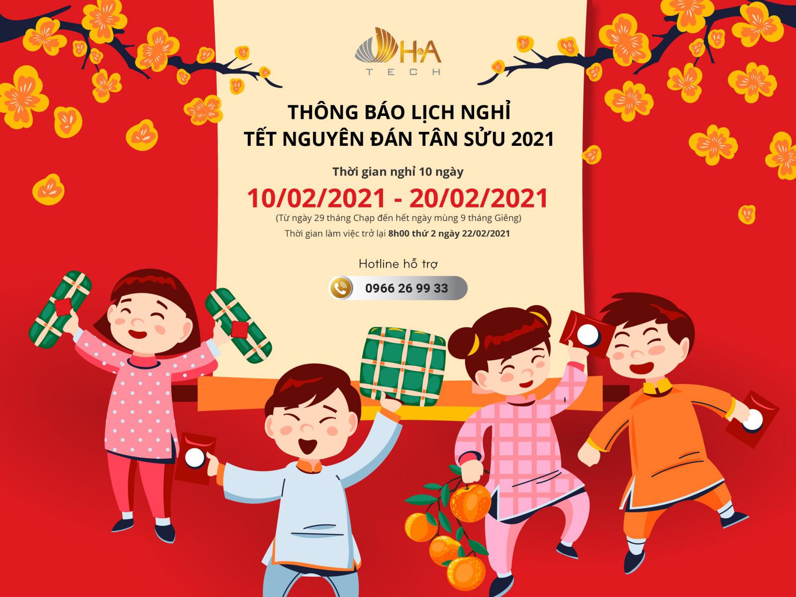 Thông báo Lịch nghỉ Tết Nguyên Đán Tân Sửu 2021