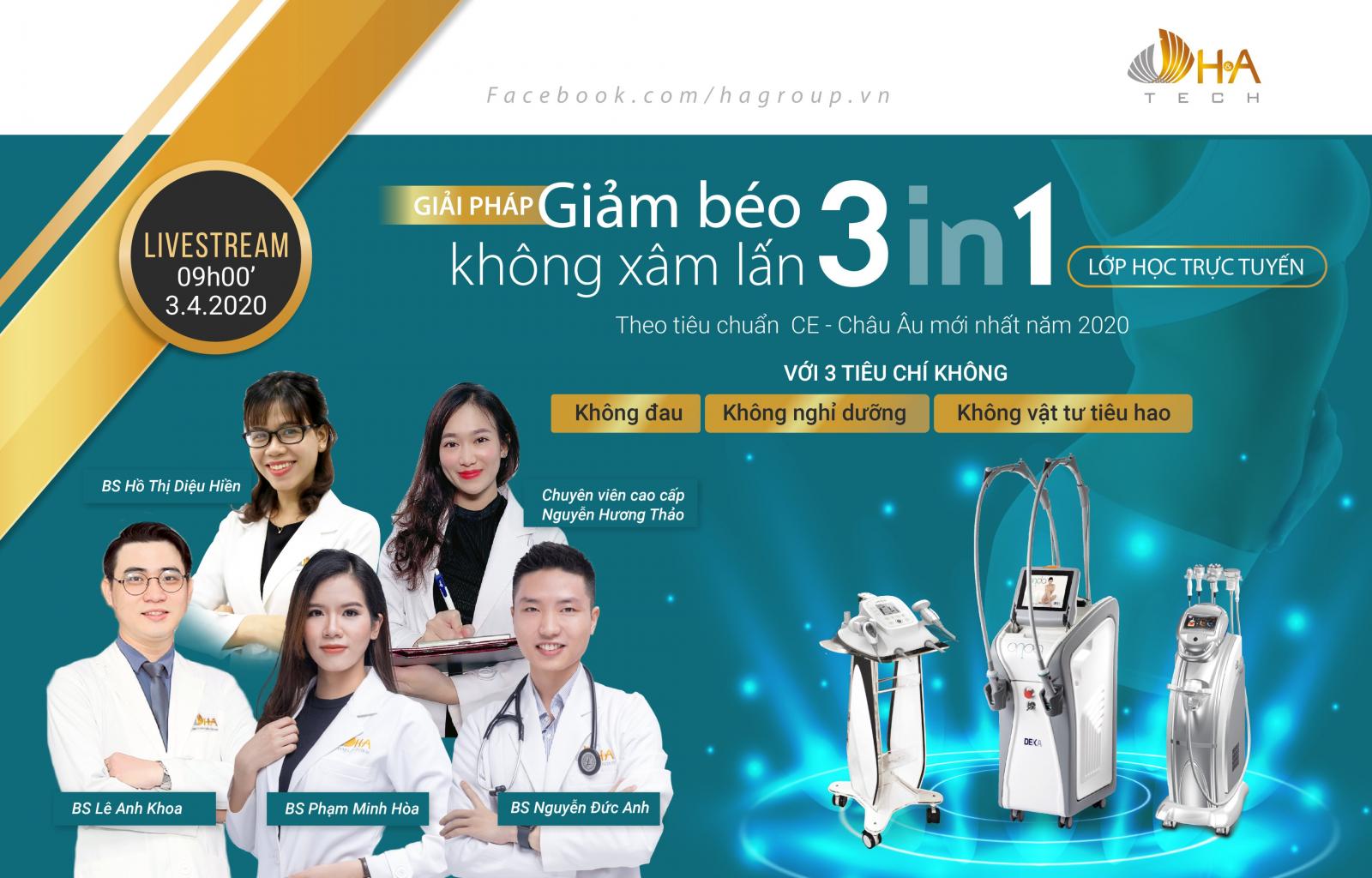 Lớp học trực tuyến “Giải pháp Giảm béo Không xâm lấn 3 in 1 theo tiêu chuẩn CE 2020